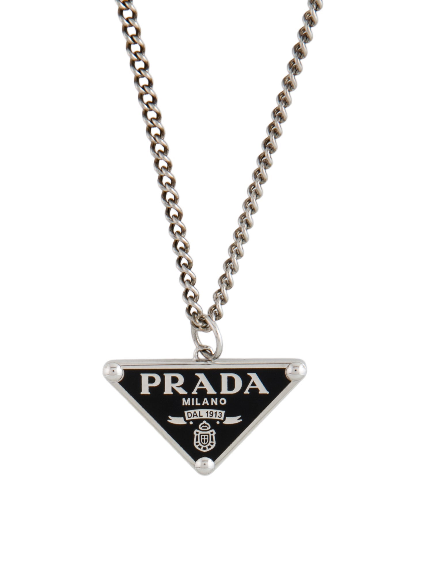 Prada Enamel Logo 'Symbole' Pendant Necklace